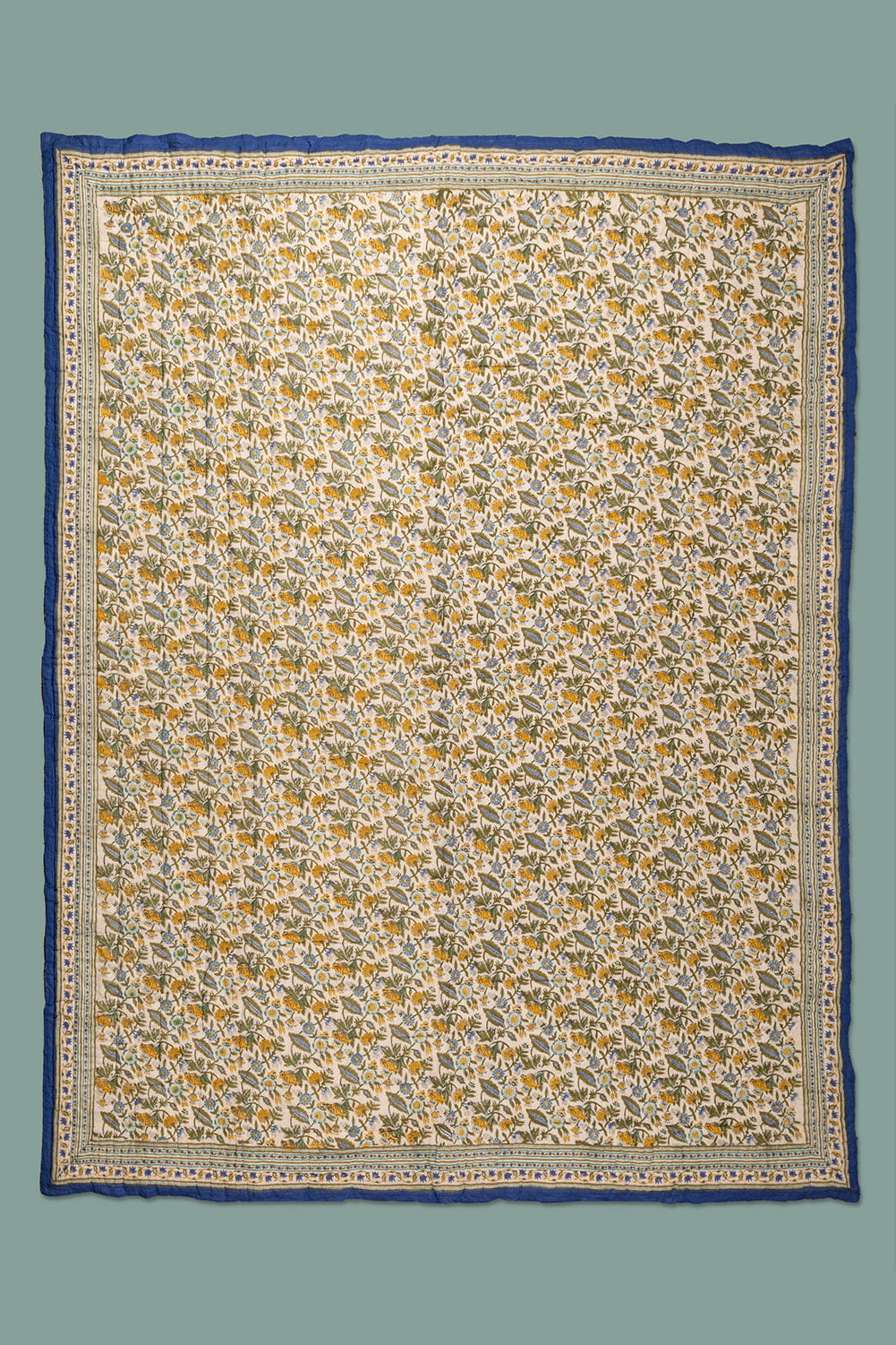 Ian Snow Ltd Lillian Hand Block Print Cotton Quilt