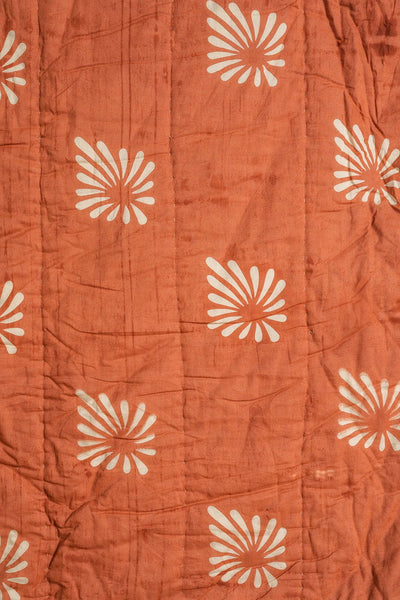 Ian Snow Ltd Terracotta Block Print Cotton Quilt