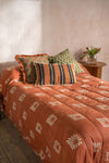 Ian Snow Ltd Terracotta Block Print Cotton Quilt