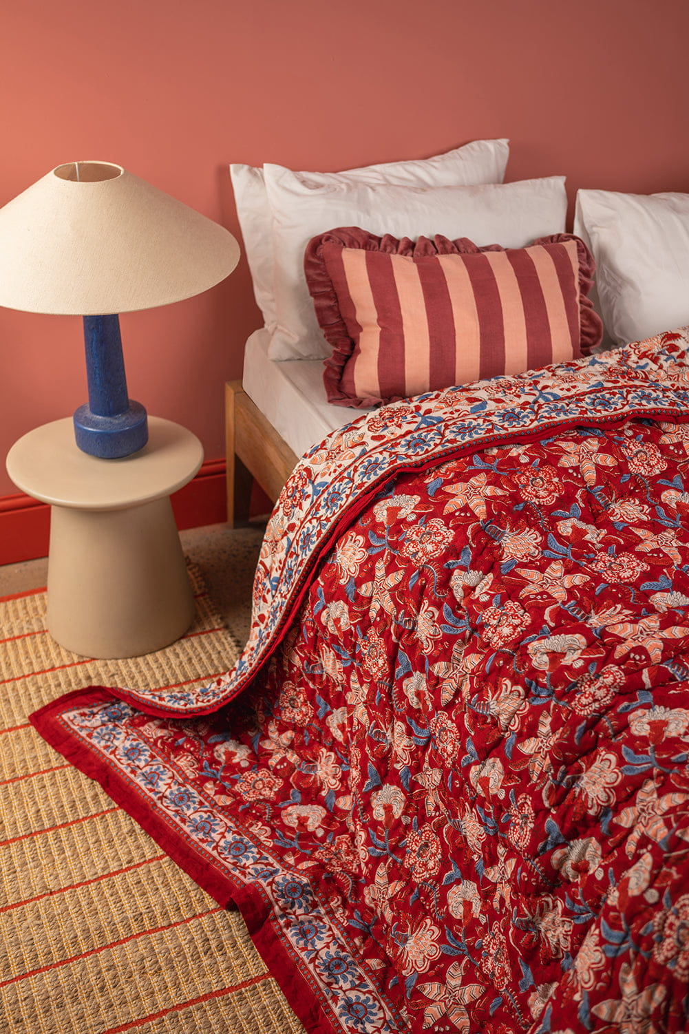 Ian Snow Ltd Valentine Hand Block Print Cotton Quilt