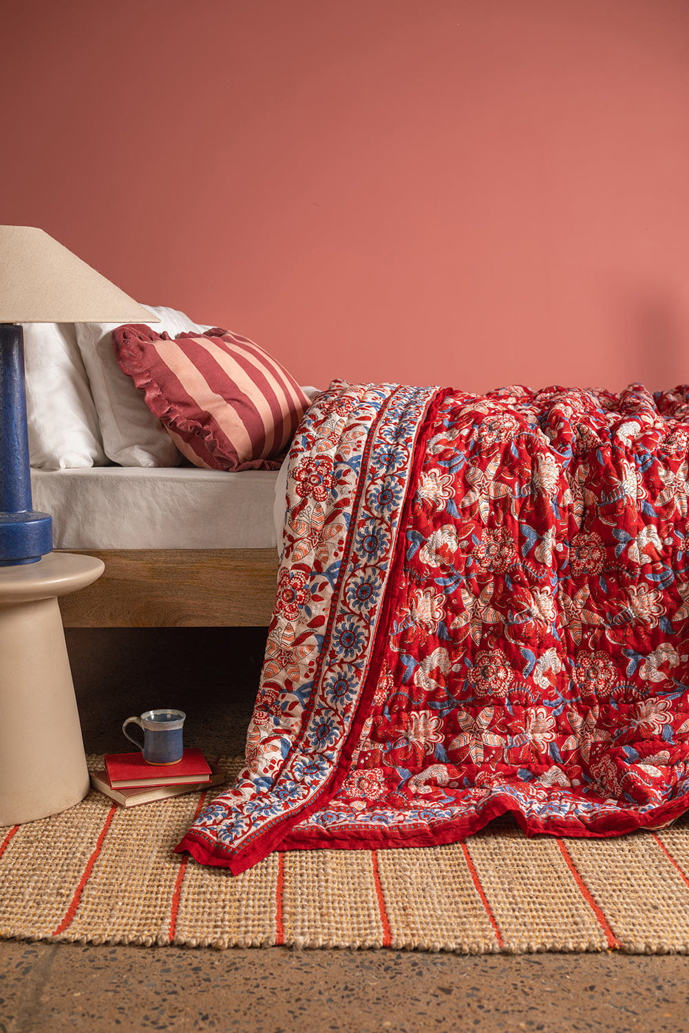 Ian Snow Ltd Valentine Hand Block Print Cotton Quilt