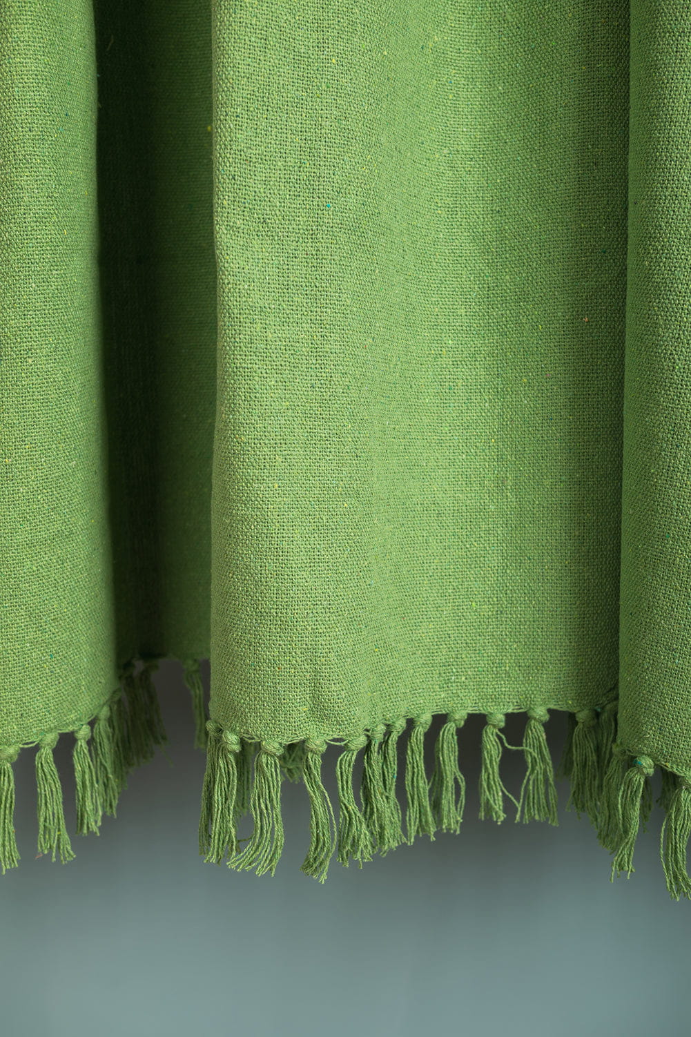 Ian Snow Ltd Green 100% Recycled Cotton Block Colour Throw