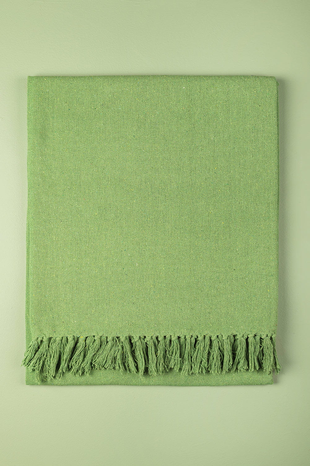 Ian Snow Ltd Green 100% Recycled Cotton Block Colour Throw