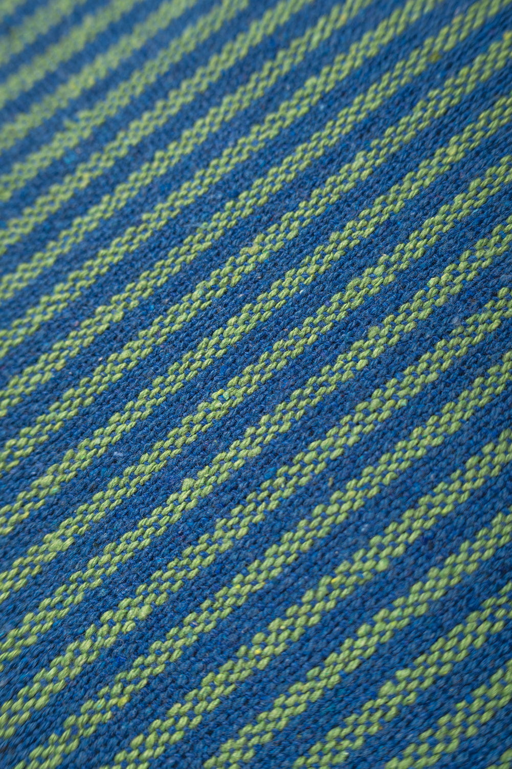 Ian Snow Ltd Green & Blue 100% Recycled Cotton Striped Throw