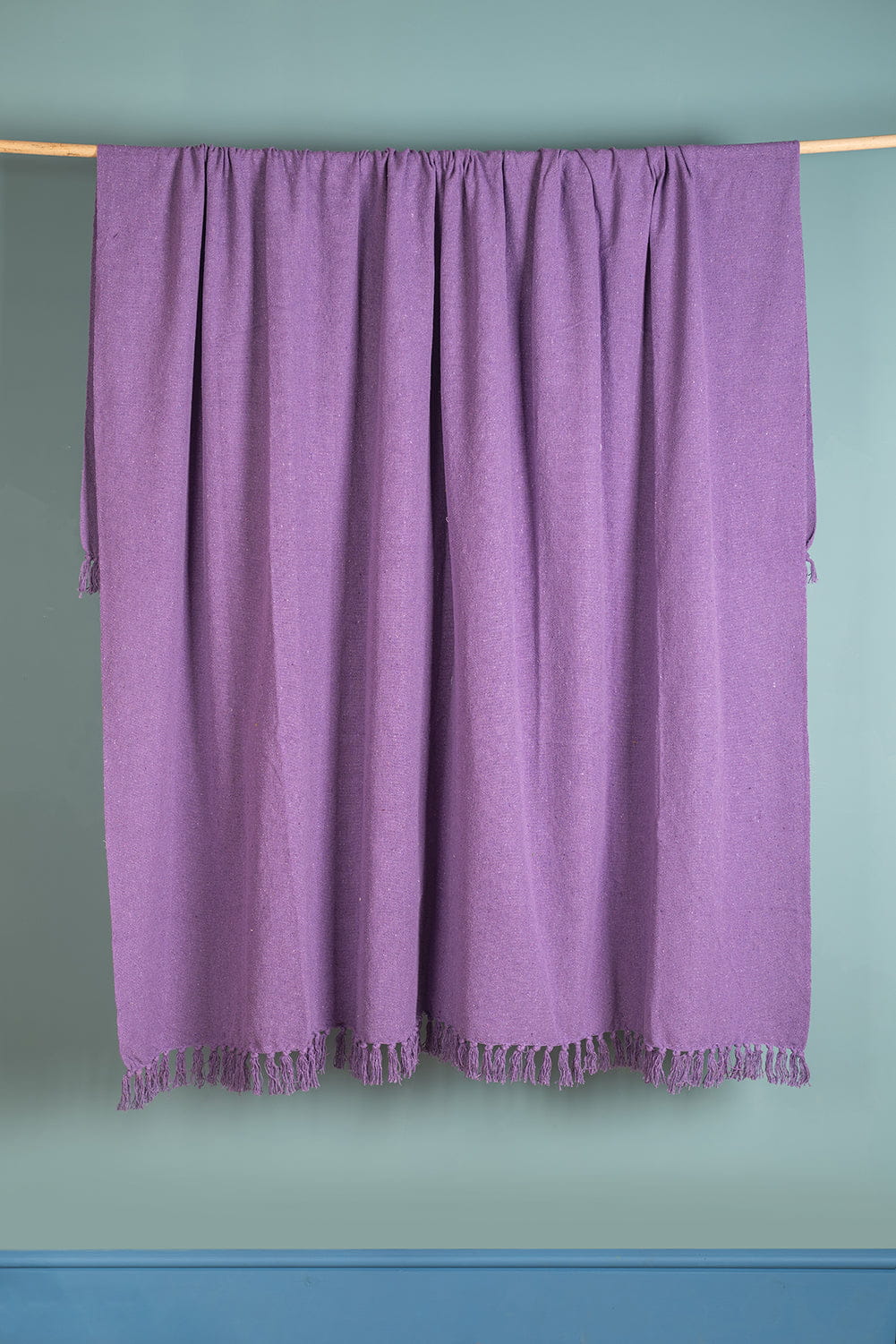 Ian Snow Ltd Lilac 100% Recycled Cotton Block Colour Throw