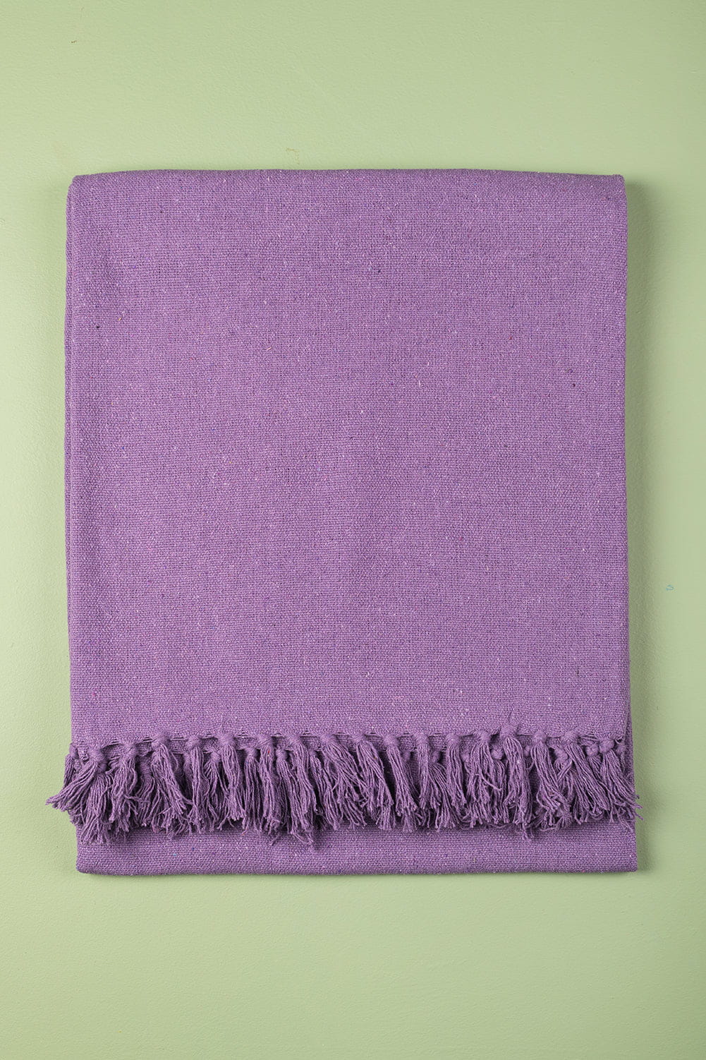 Lilac Recycled Cotton Block Colour Throw – MYAKKA