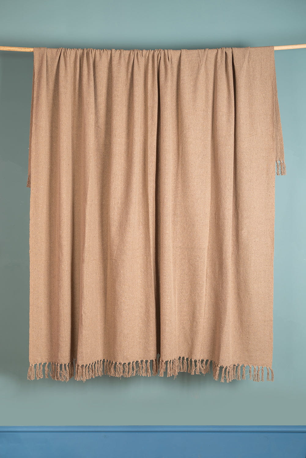 Ian Snow Ltd Oatmeal 100% Recycled Cotton Block Colour Throw