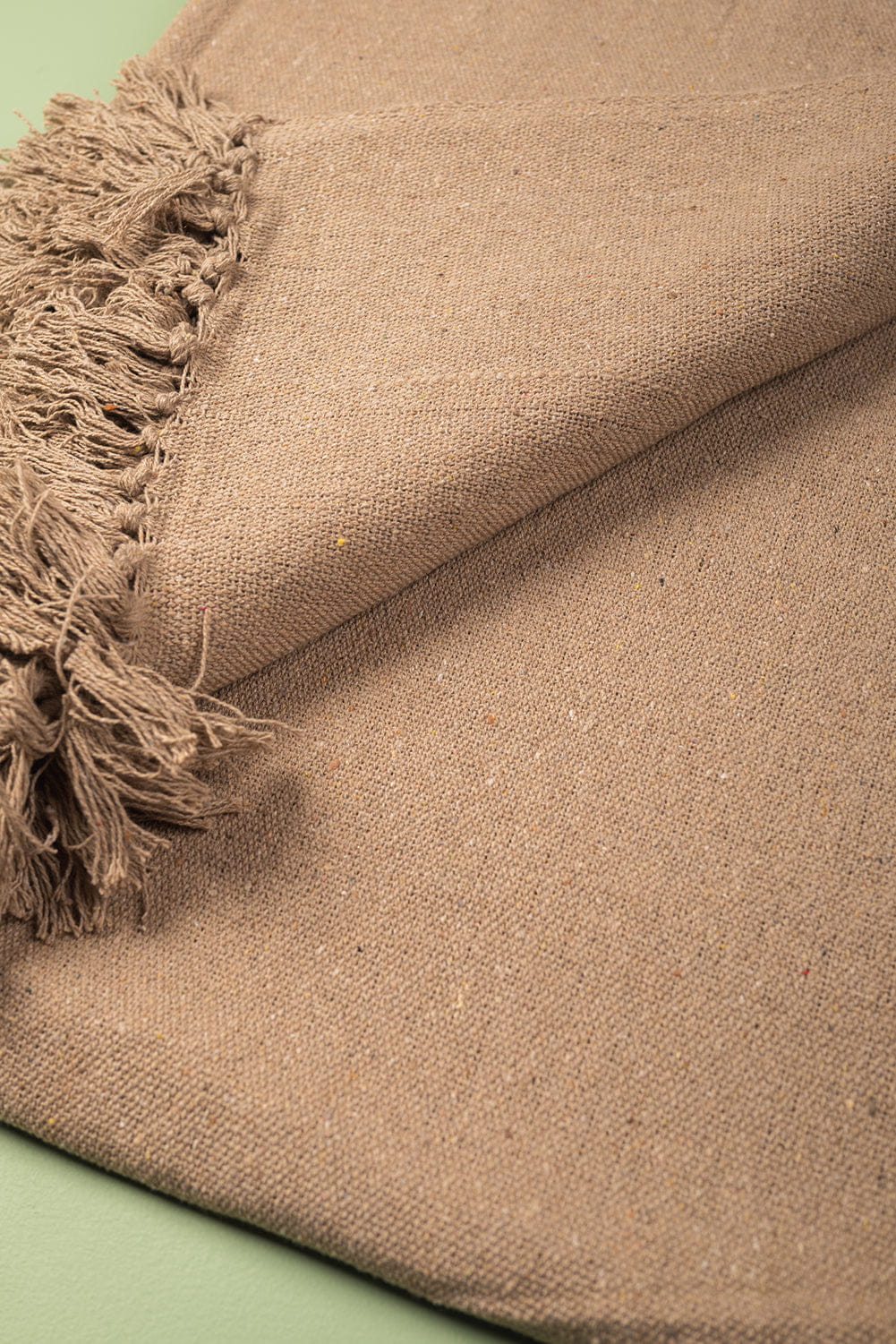 Ian Snow Ltd Oatmeal 100% Recycled Cotton Block Colour Throw