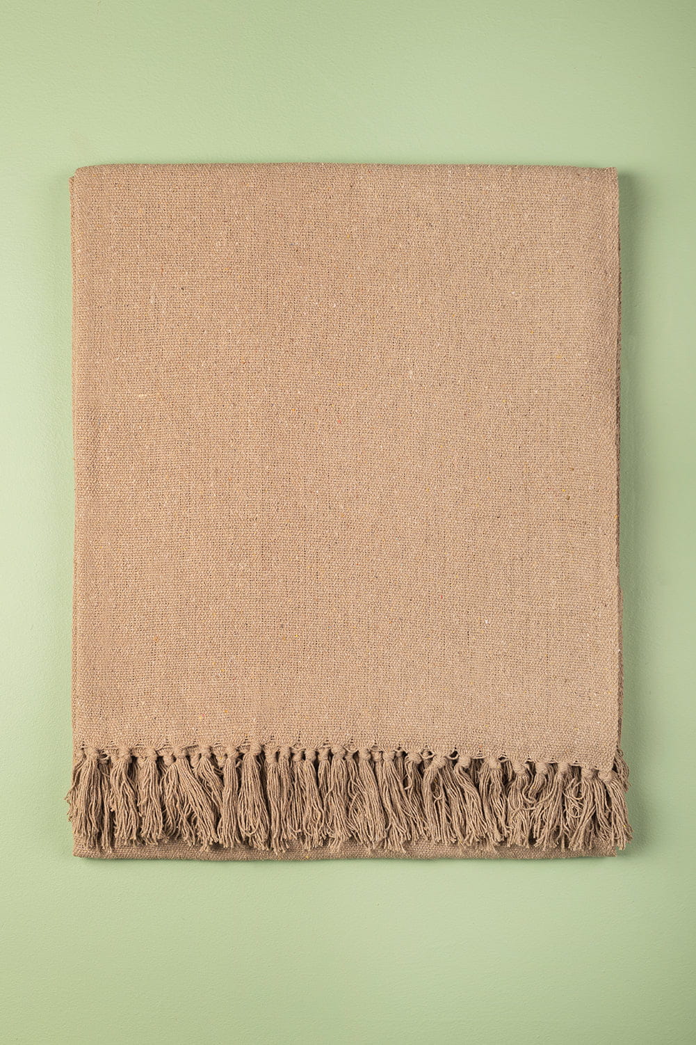Ian Snow Ltd Oatmeal 100% Recycled Cotton Block Colour Throw
