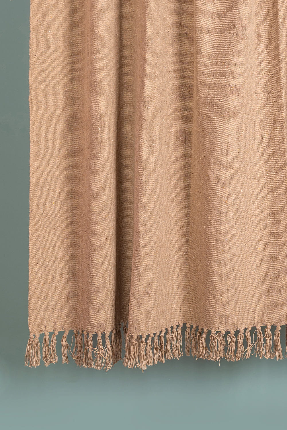 Ian Snow Ltd Oatmeal 100% Recycled Cotton Block Colour Throw