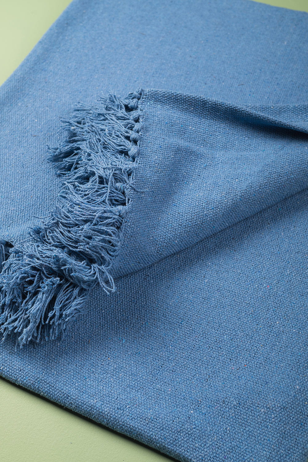 Ian Snow Ltd Pale Blue 100% Recycled Cotton Block Colour Throw