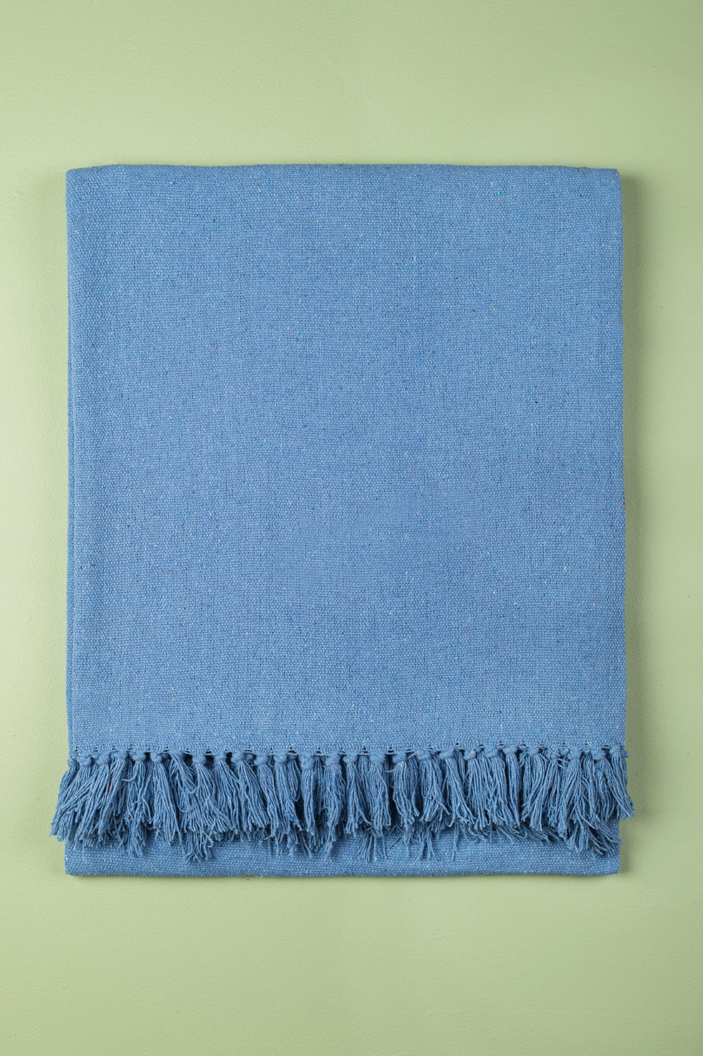 Ian Snow Ltd Pale Blue 100% Recycled Cotton Block Colour Throw