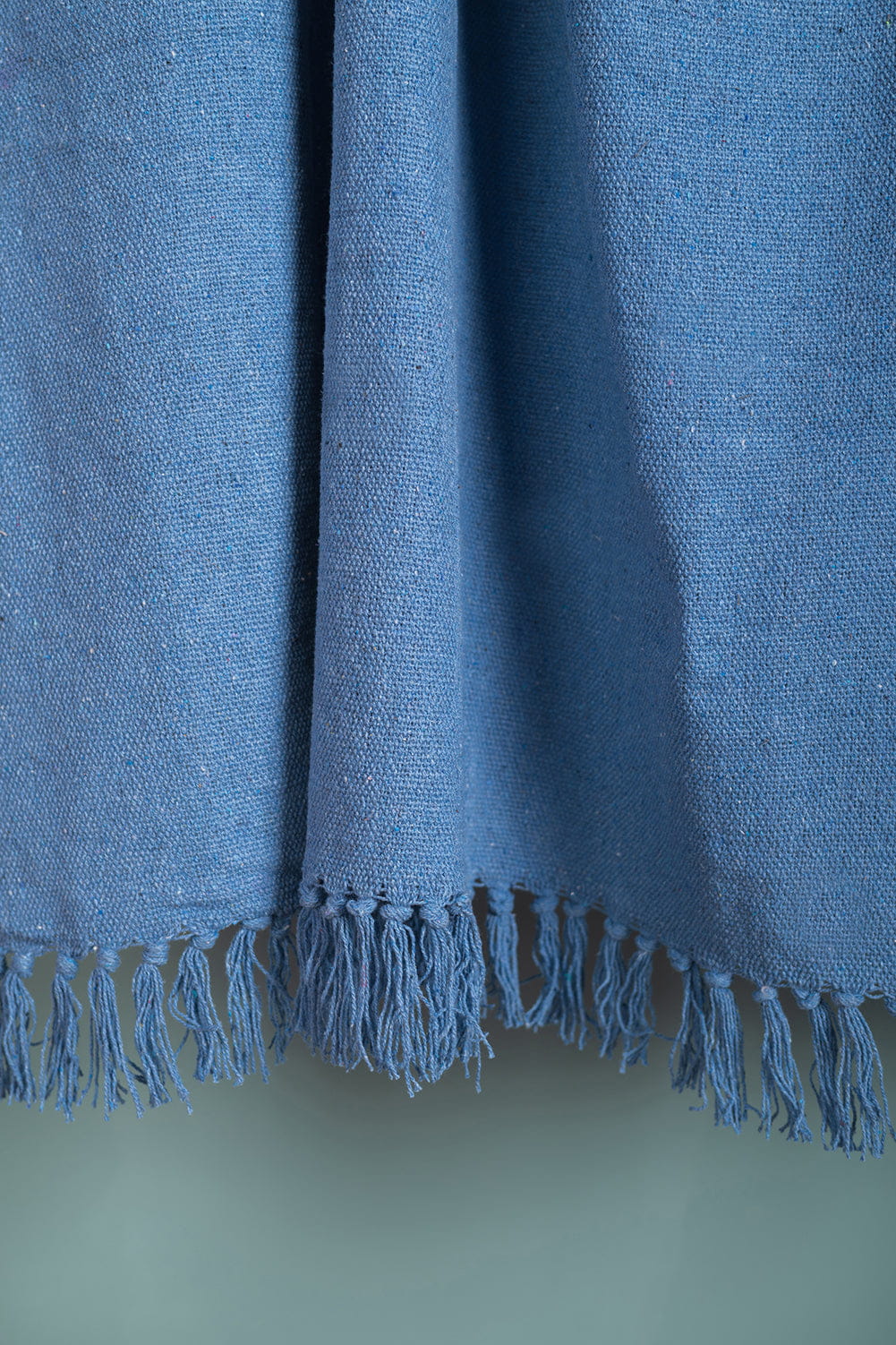 Ian Snow Ltd Pale Blue 100% Recycled Cotton Block Colour Throw