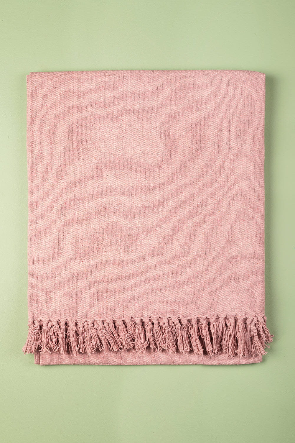 Ian Snow Ltd Pink 100% Recycled Cotton Block Colour Throw