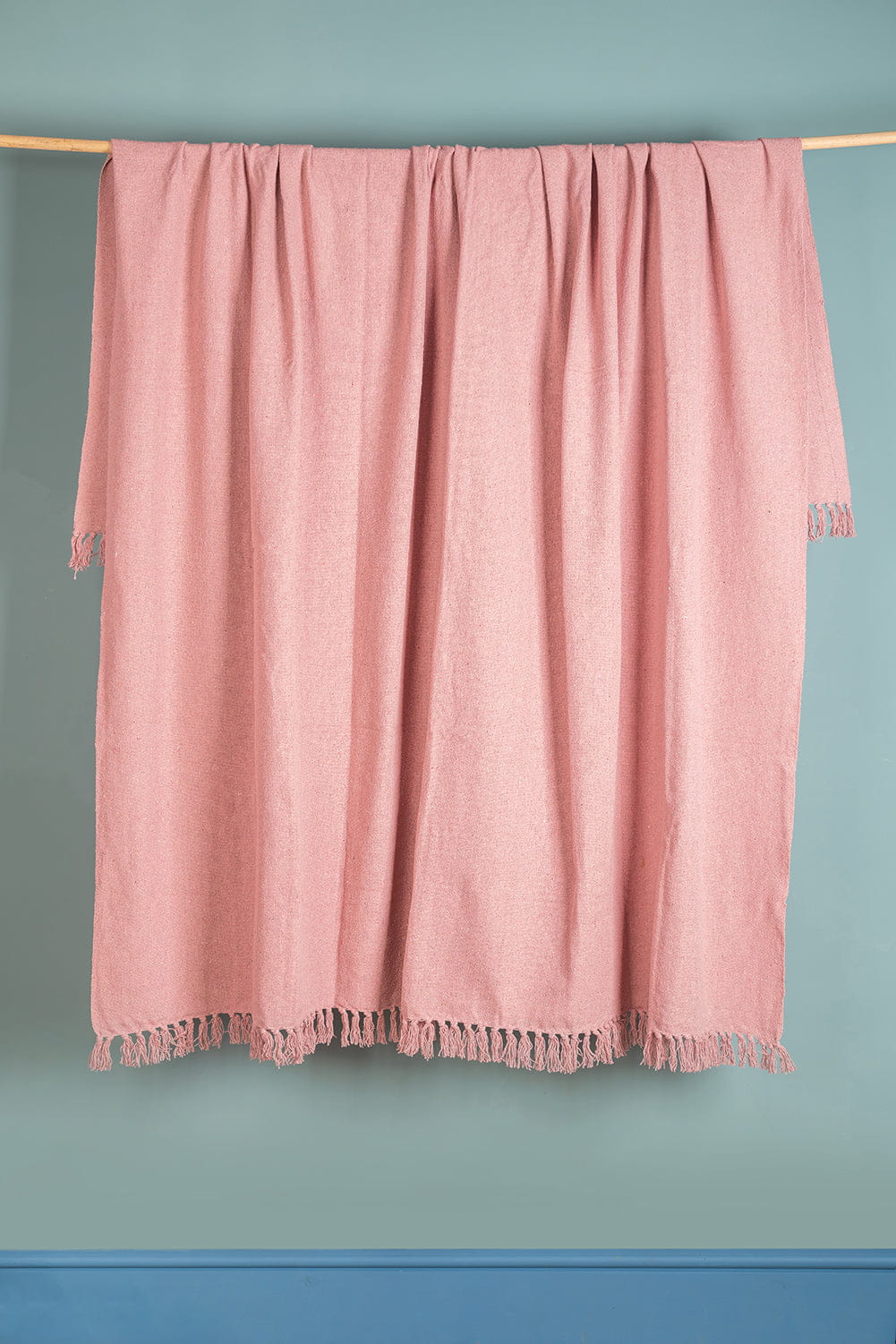 Ian Snow Ltd Pink 100% Recycled Cotton Block Colour Throw