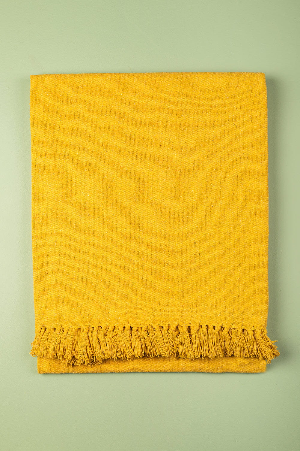 Ian Snow Ltd Yellow 100% Recycled Cotton Block Colour Throw