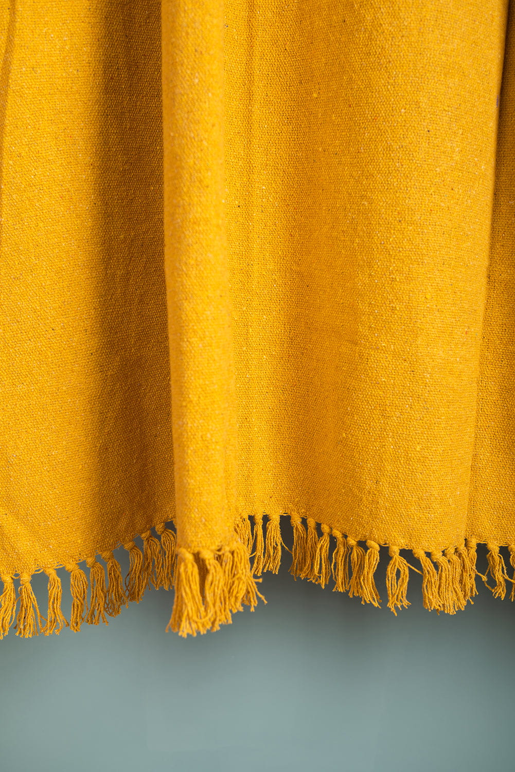 Ian Snow Ltd Yellow 100% Recycled Cotton Block Colour Throw