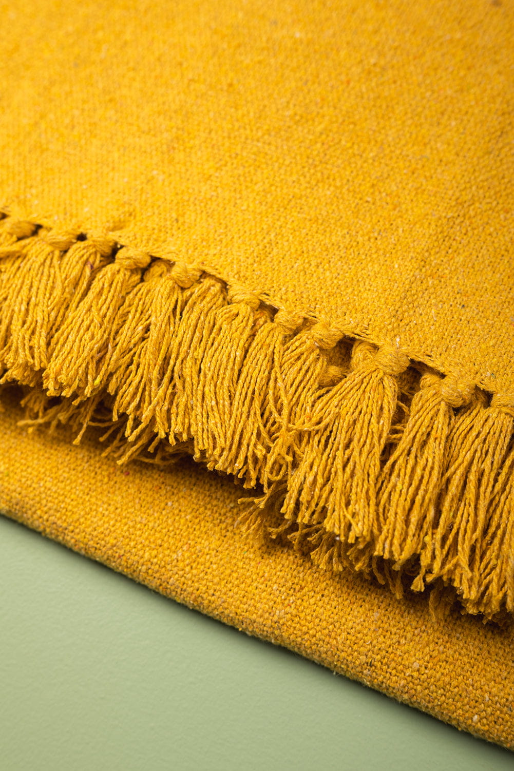 Ian Snow Ltd Yellow 100% Recycled Cotton Block Colour Throw