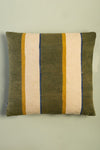 Ian Snow Ltd Hunter Green Stripe Block Print Cushion Cover Unfilled