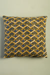 Ian Snow Ltd Olive & Navy Spade Block Print Cushion Cover Unfilled