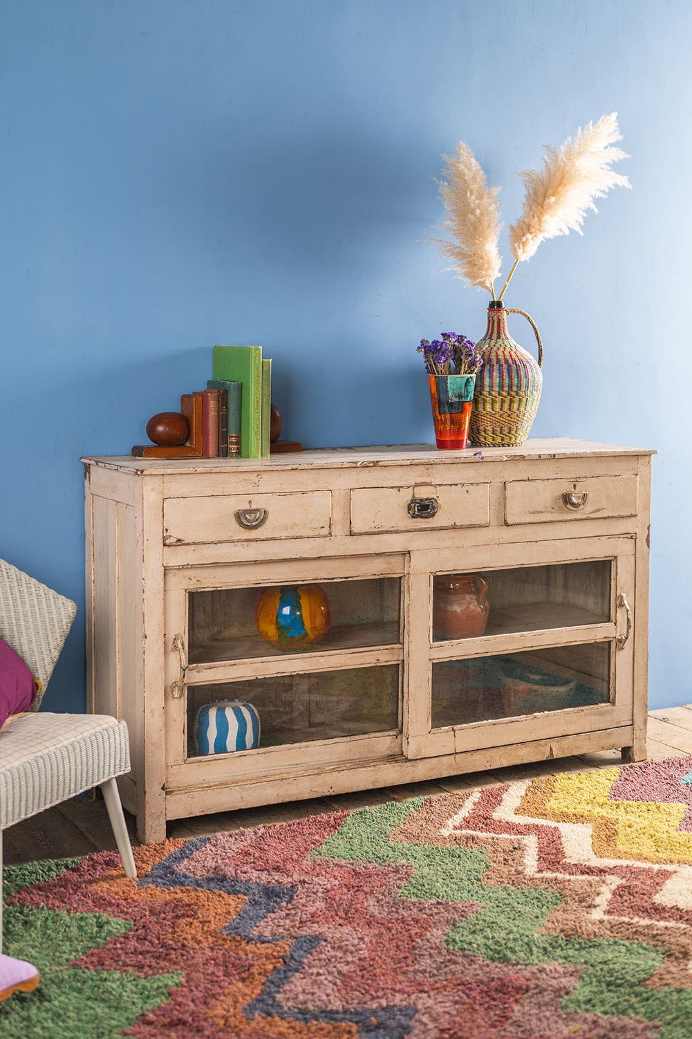 Ian Snow Ltd Cream Vintage Cabinet with Drawers