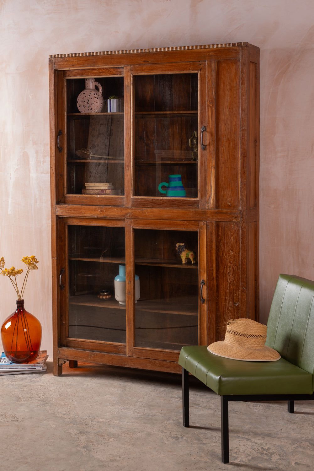 Ian Snow Ltd Tall Vintage Wooden Display Cabinet