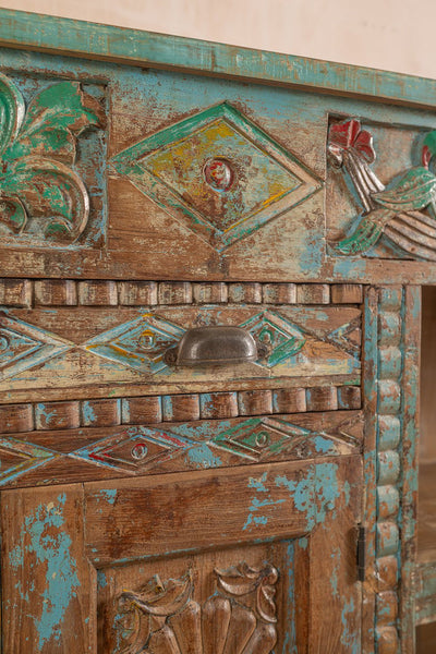 Ian Snow Ltd Vintage Carved & Coloured Sideboard