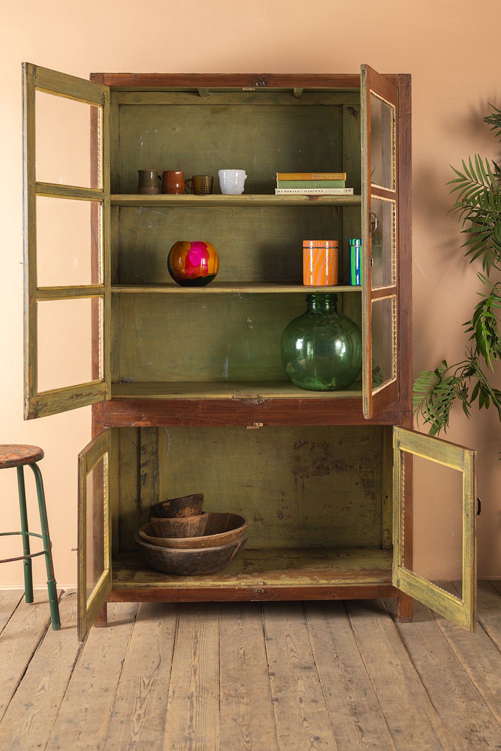 Ian Snow Ltd Vintage Wooden Glazed Cabinet