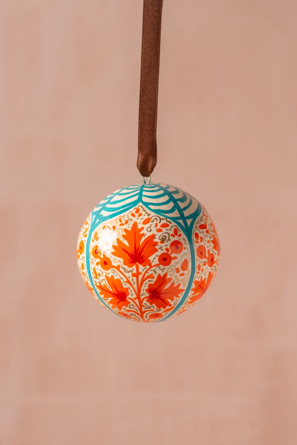 Ian Snow Ltd Cream & Teal Kashmiri Bauble
