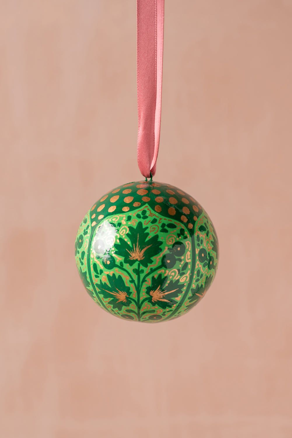 Ian Snow Ltd Green & Gold Kashmiri Bauble