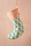 Ian Snow Ltd Green & Orange Block Print Stocking