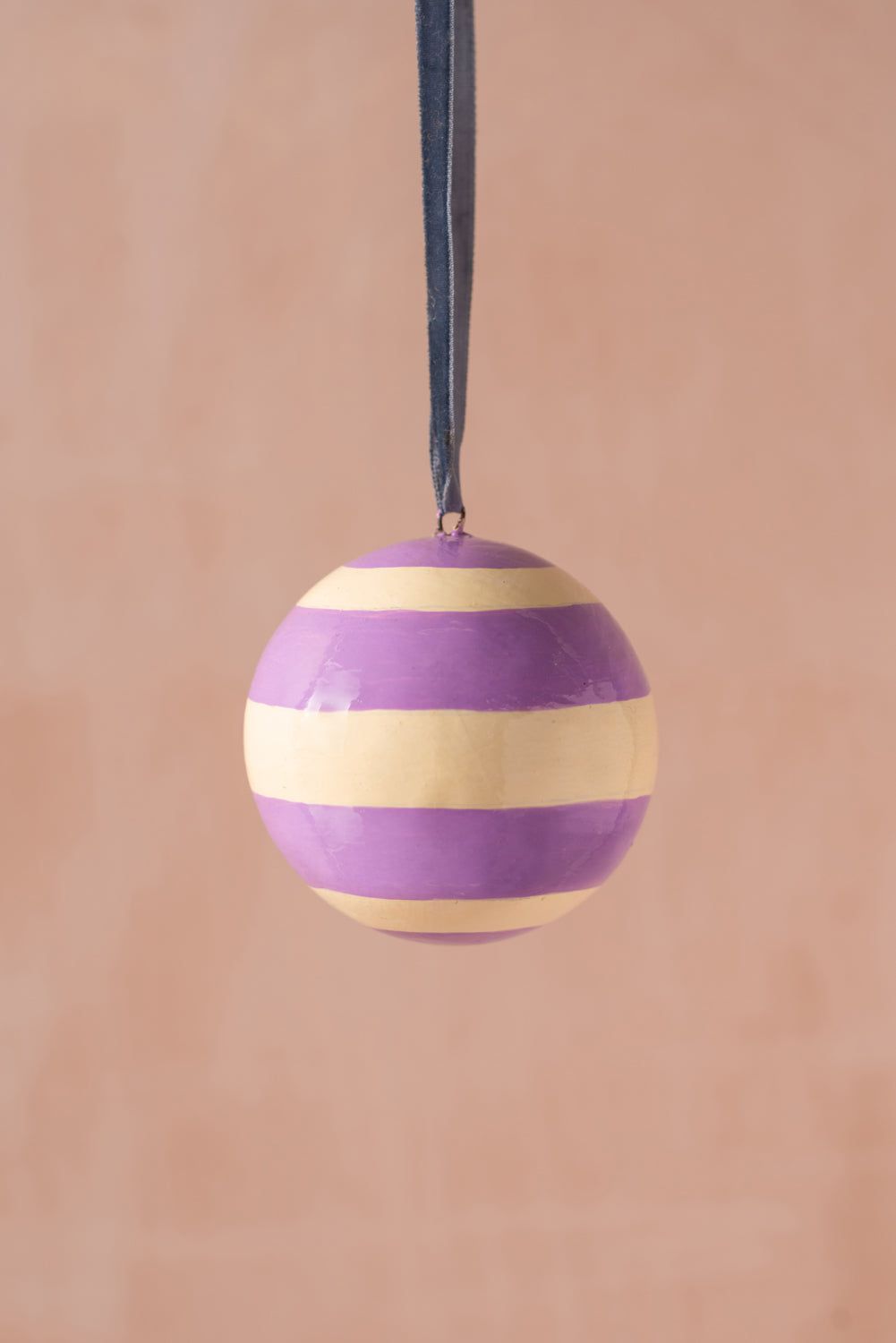 Ian Snow Ltd Hyacinth & Cornhusk Striped Bauble