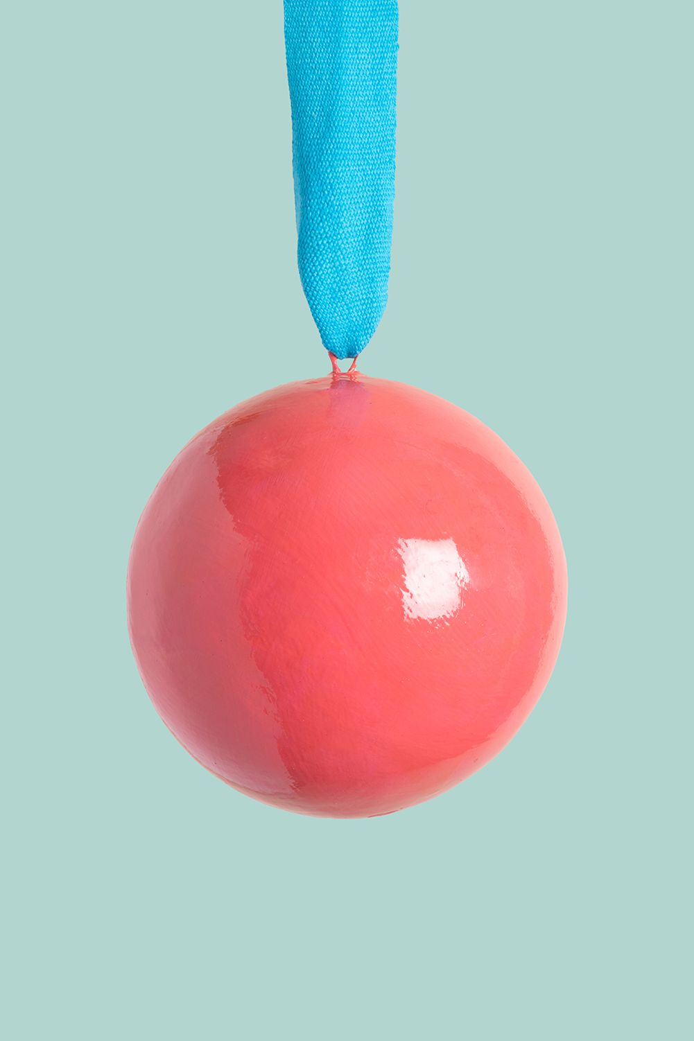 Ian Snow Ltd Pink and Turquoise Colourblock Bauble