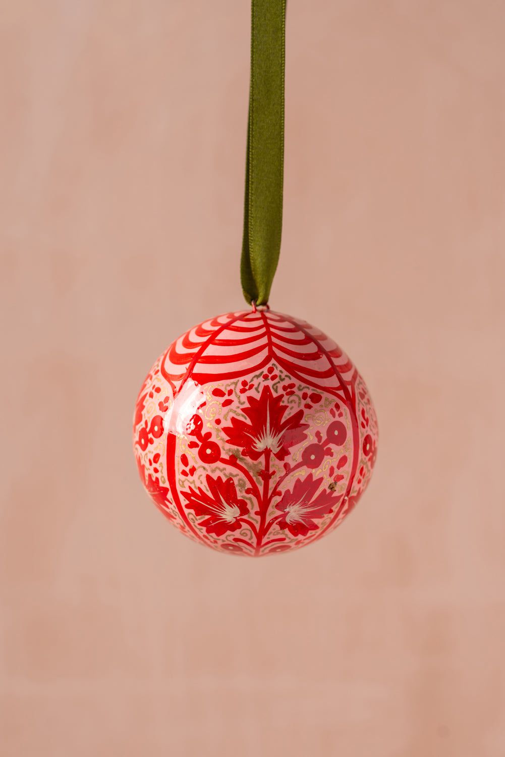 Ian Snow Ltd Pink & Red Kashmiri Bauble