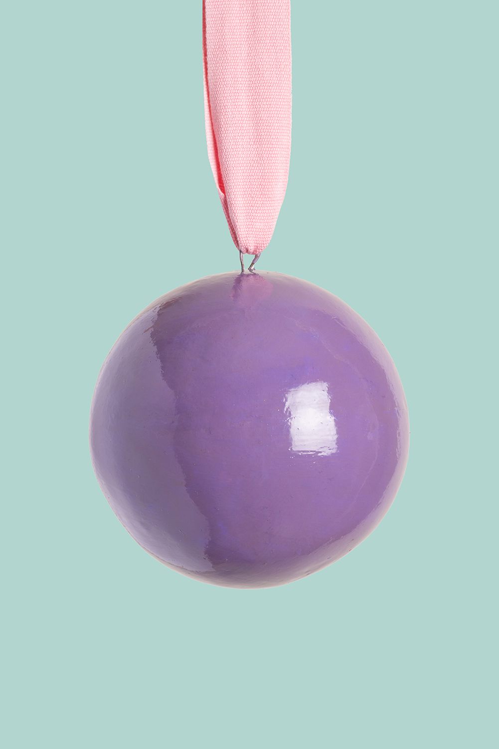 Ian Snow Ltd Purple and Pink Colourblock Bauble