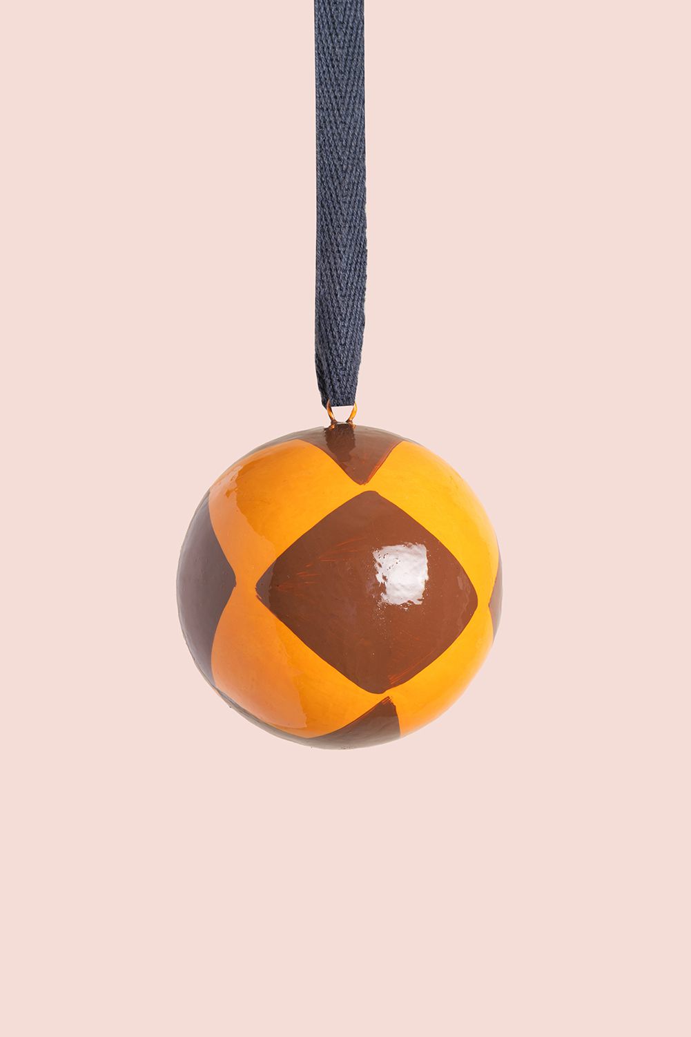 Ian Snow Ltd Russet & Caramel Harlequin Bauble