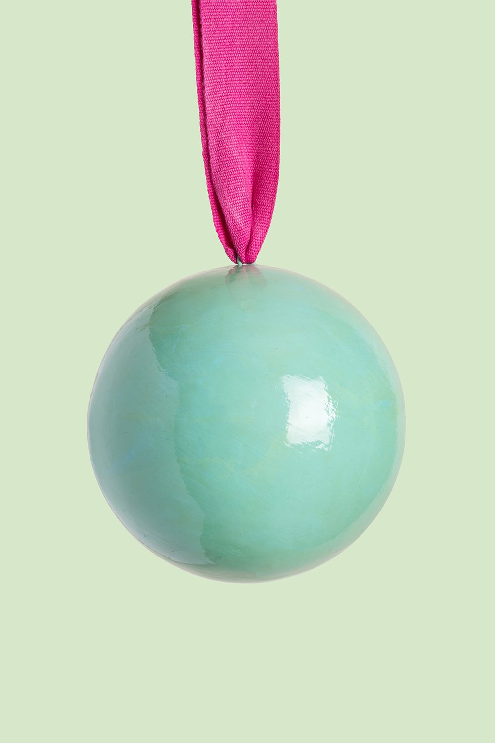 Ian Snow Ltd Turquoise and Pink Colourblock Bauble