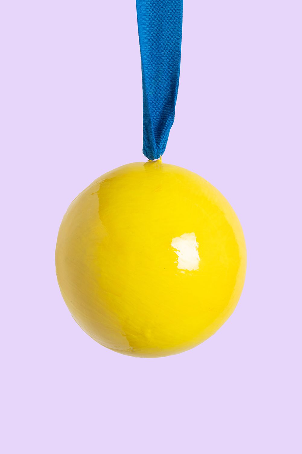 Ian Snow Ltd Yellow and Blue Colourblock Bauble