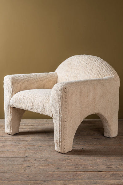 MYAKKA Chenille Upholstered Wooden Arch Chair