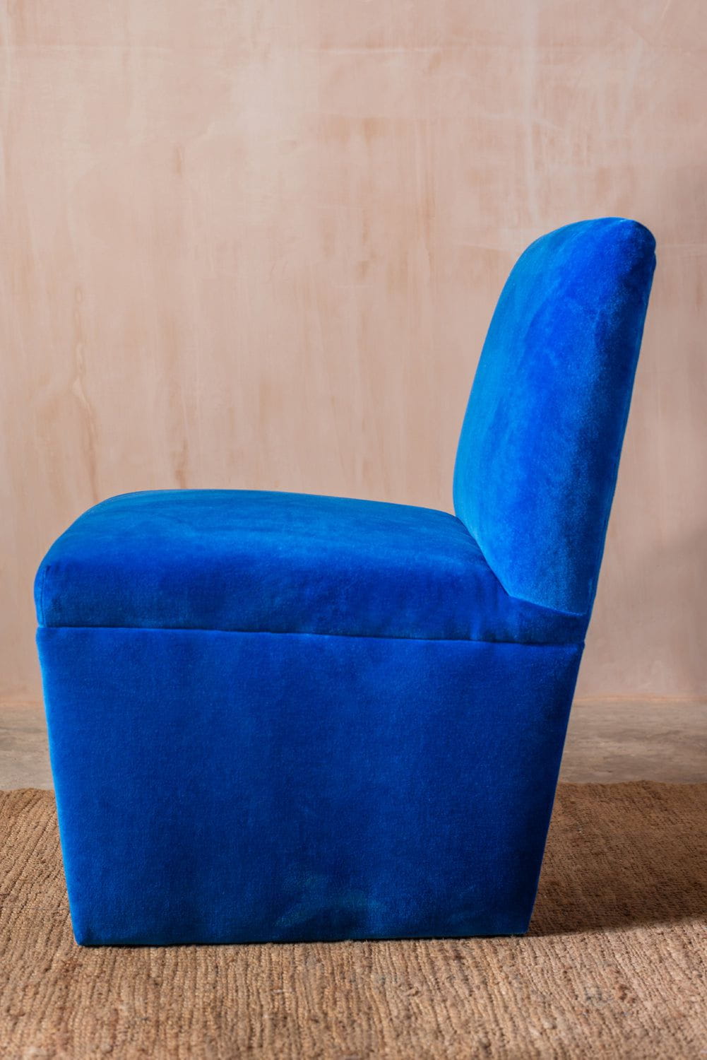 MYAKKA French Blue Velvet Upholstered Chair