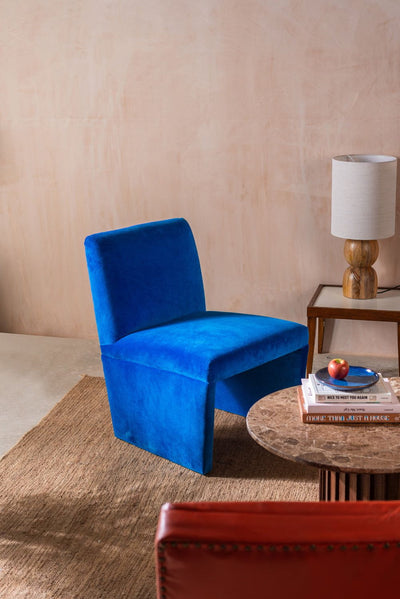 MYAKKA French Blue Velvet Upholstered Chair