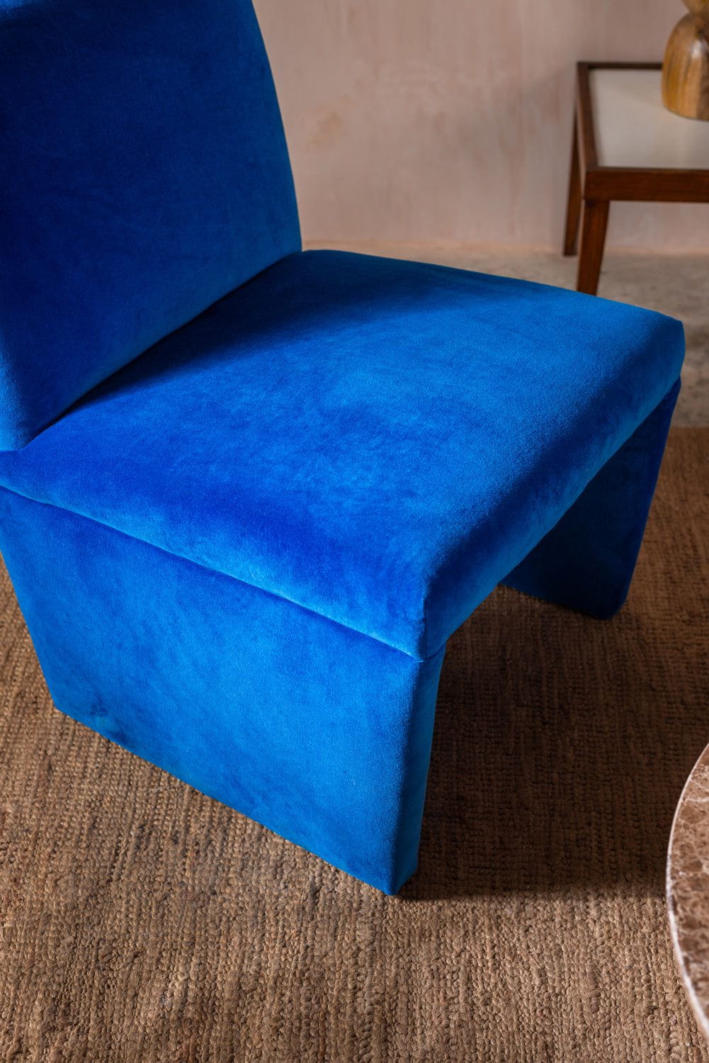 MYAKKA French Blue Velvet Upholstered Chair