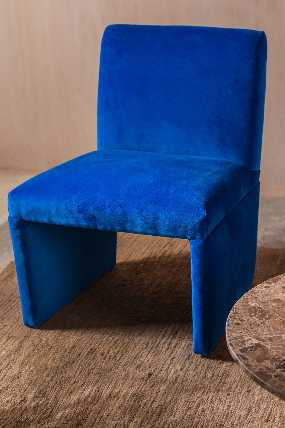 MYAKKA French Blue Velvet Upholstered Chair