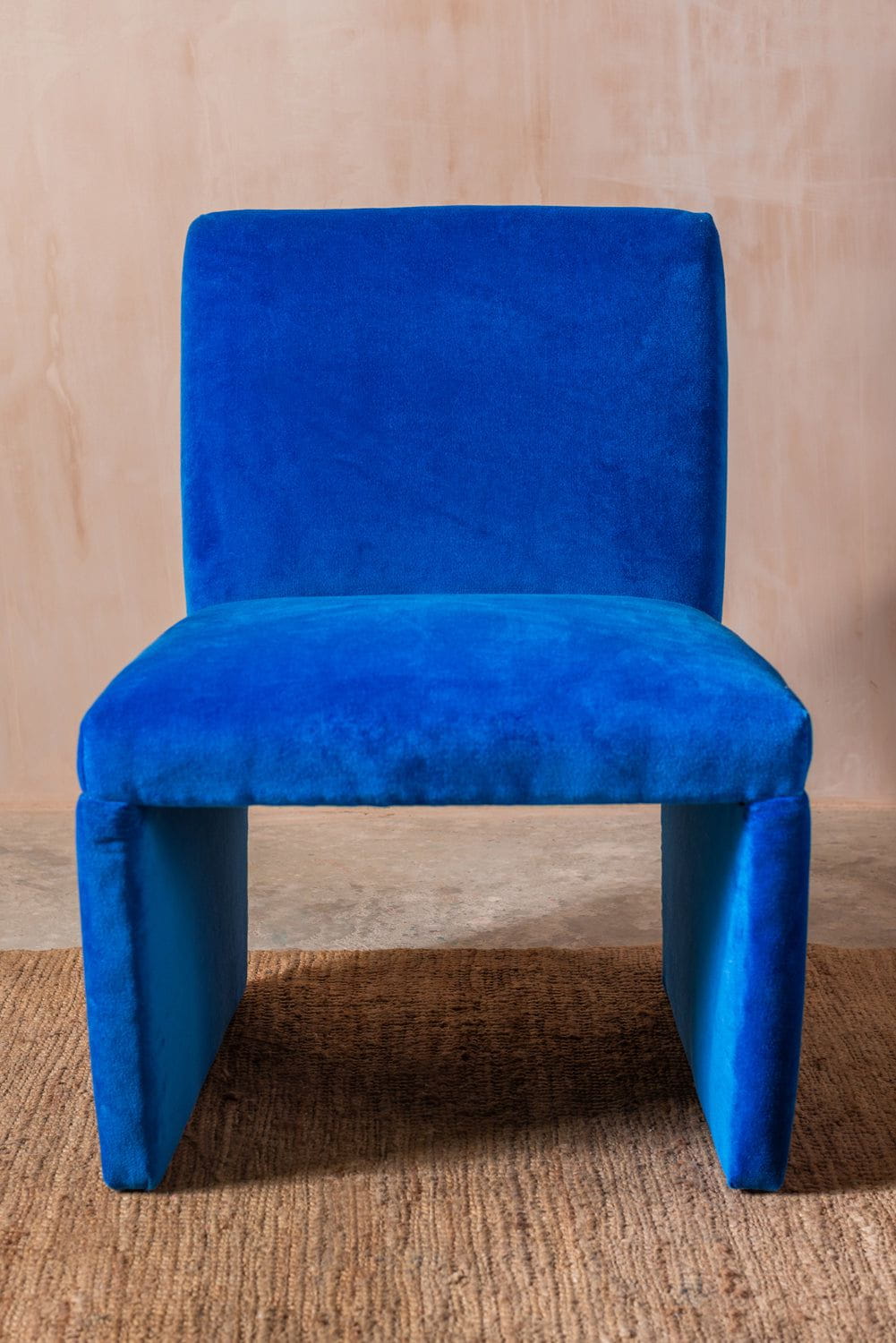 MYAKKA French Blue Velvet Upholstered Chair