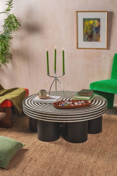 MYAKKA Monochromatic Coffee Table with Bone Inlay
