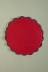 MYAKKA Round Block Colour Cotton Cushion Cover Crimson / Unfilled