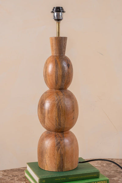 MYAKKA Pebble Stack Wooden Lampstand