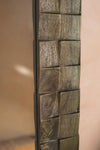 MYAKKA Block Design Mango Wood Wall Mirror