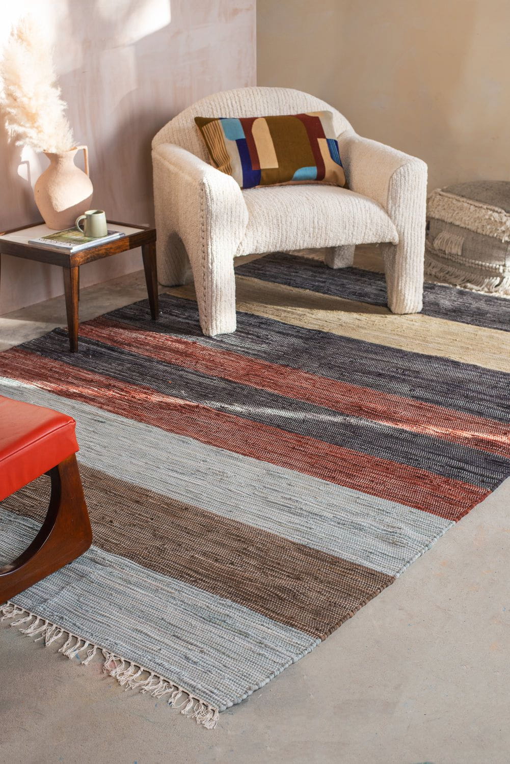 MYAKKA Hygge Tones Striped Large Recycled Rug