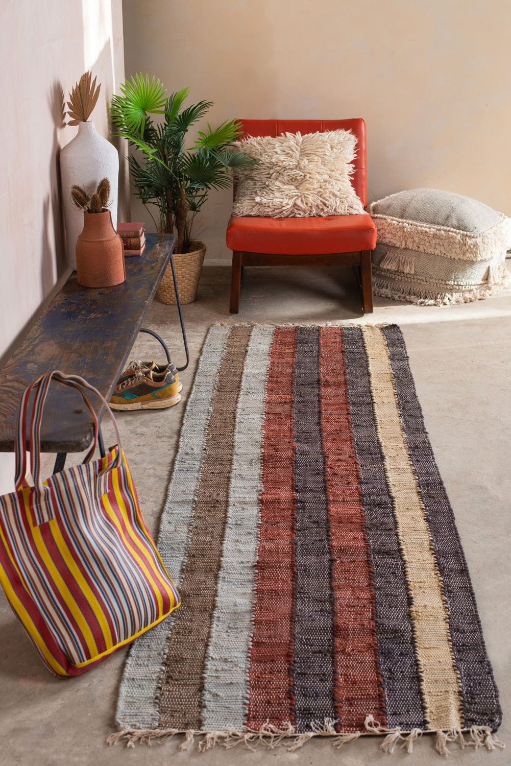 MYAKKA Hygge Tones Striped Recycled Runner Rug